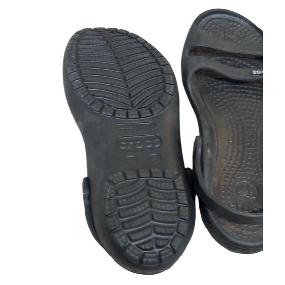 Crocs Cleo II Sandal Womens Size 5 Black Double Strap Slide Slingback Beach - Picture 4 of 6